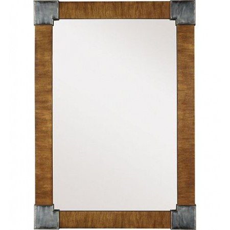 Fennell Mirror with Clear Mirror - Mahogany